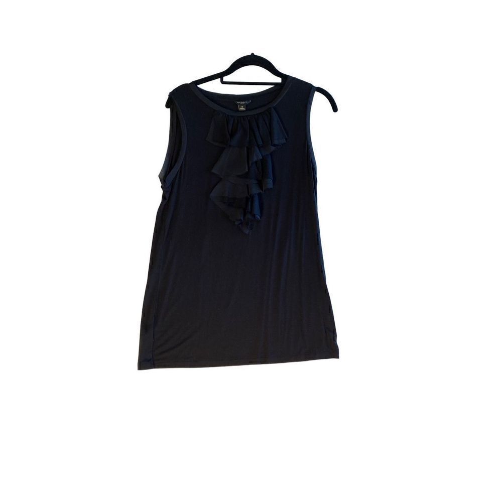 Ann Taylor women’s black micro modal blend Russell front tank top size medi